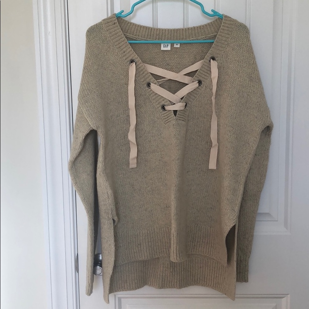 Gap lace up sweater
